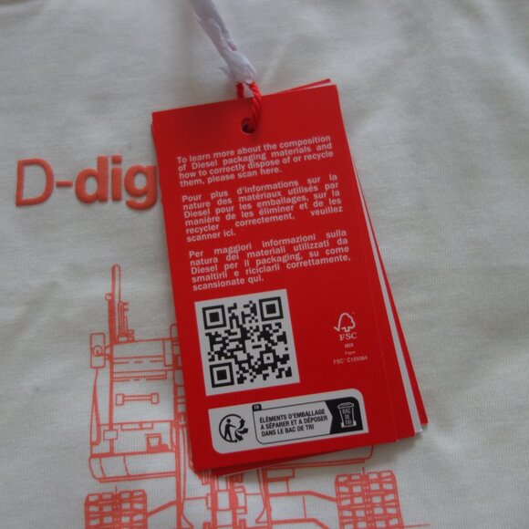 Diesel Constructive Criticism D-digger 78 Off White Size Small T-Shirt *NWT* - Picture 7 of 15